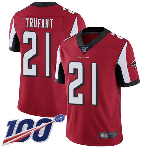 Atlanta Falcons Limited Red Men Desmond Trufant Home Jersey NFL Football #21 100th Season Vapor Untouchable->women nfl jersey->Women Jersey
